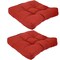Sunnydaze   Outdoor Square Olefin Tufted Seat Cushions - Brick Red - Set of 2